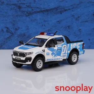 Blue Hawk Pull Back Action Police Toy Car with Openable Doors & Tailgate (3-6 Years)