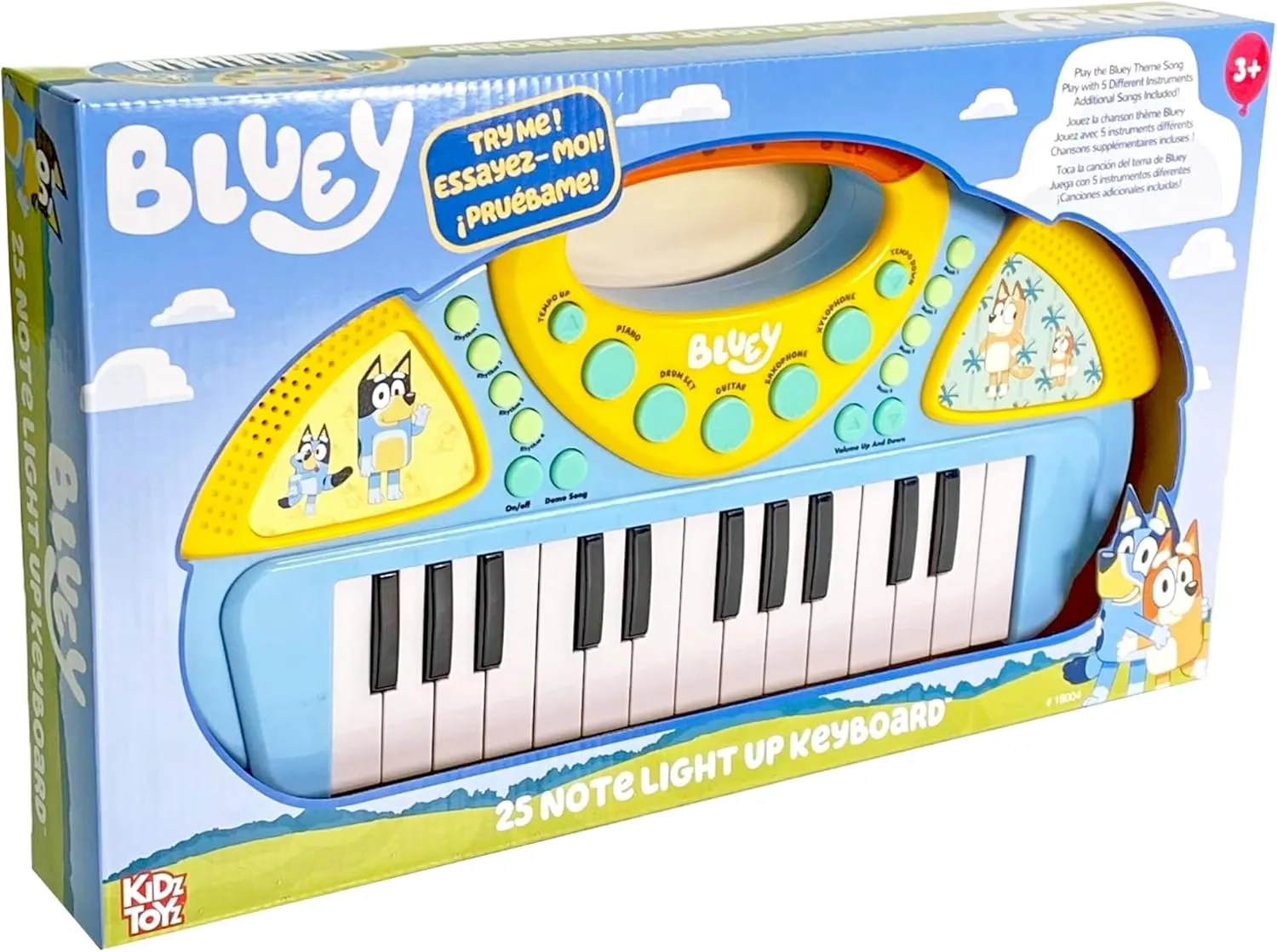 Bluey 25 Note Light Up Musical Keyboard - Portable Learn to Play Keyboard Musical Education Learning Toy for Toddlers and Preschoolers