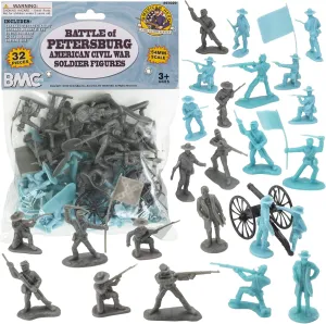 BMC Civil War Plastic Army Men - 32pc Battle of Petersburg Soldier Figures