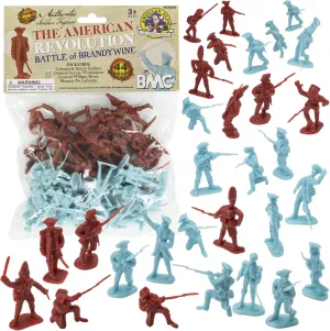 BMC Revolutionary War Plastic Army Men - 44pc Brandywine Battle Soldier Figures
