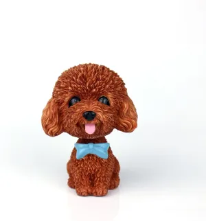 Bobbing-Head Dog for Car Dash Board Decor,Dashboard Doggy Puppy Teddy Toy with Adhesive Tab (Brown)