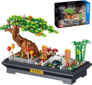 Bonsai Tree Building Sets,Oriental Style Bonsai Architectural Building Kits for Adults,Bonsai Tree Building Blocks Set for Kids 6 ,Ideal Gift for Home Décor or Office Art(1286pcs)