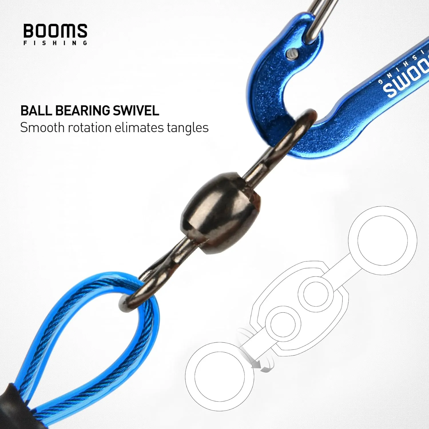 Booms Fishing T02 Fishing Pole Tether, Kayak Paddle Leash, Paddle Board Fishing Accessories, Heavy Duty Fishing Lanyard for Fishing Tools/Rods/Paddles