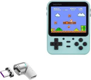 BoxWave Adapter Compatible with Game Kiddy GKD Mini - MagnetoSnap PD Angle Adapter, Magnetic Charging Connector Device Saver - Metallic Silver