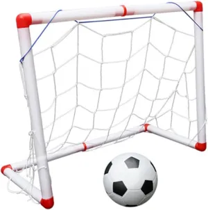 Boys and Girls Sports Toys 1 Set Mini Soccer Goal Door Folding Football Net Playset Balls Pump for Boys Girls Playroom