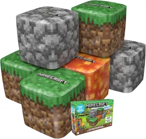 BRANDS Six Officially Licensed Minecraft Kid Sized Giant Inflatable Building Blocks, Bunkrs 22"x22"x22"