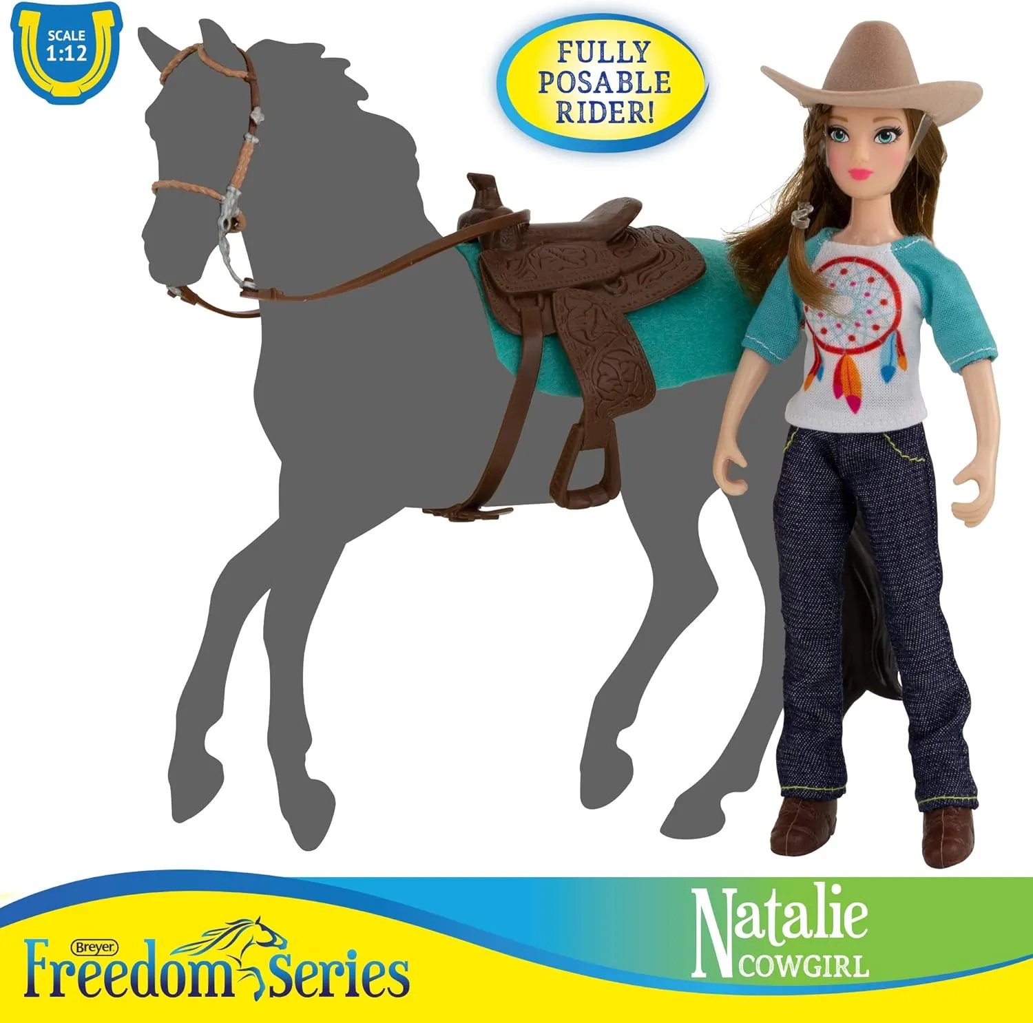 Breyer Freedom Series (Classics) Natalie Cowgirl Doll | 5 Piece Doll and Accessory Set | 1:12 Scale | Model #62025 ,7 inches