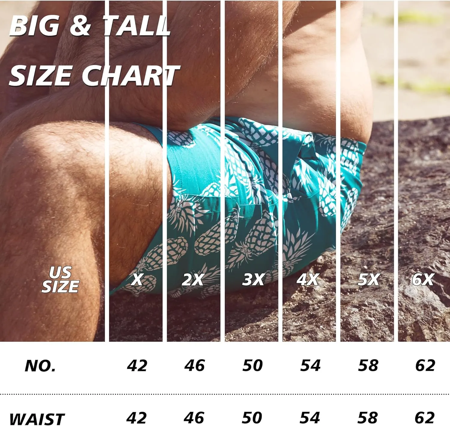 BRISIRA Big and Tall Mens Swim Trunks with Compression Liner Swimsuit Bathing Suit Swim Shorts Board Shorts Quick Dry 1X-6X