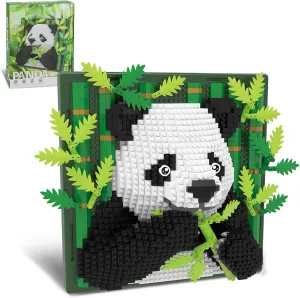 BseSparklion Panda Animal 3D Wall Art Micro Mini Building Blocks Set, Unique Home Wall Decor or Table Display, Ideal Gift Toy for Adults Boys Girls (1142 PCS)