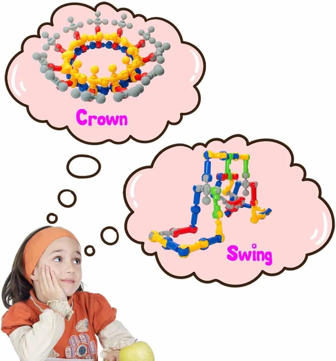 Building Toys for Kids, STEM Toys for Boys and Girls, Interlocking Playset for Age 3 , Kids Creative Kit (110 PCS)