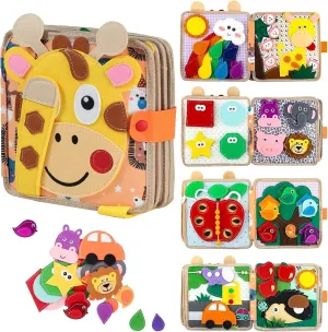 Busy Book for Toddlers 1-3, Montessori Busy Book for Kids, Preschool Learning Role Toy