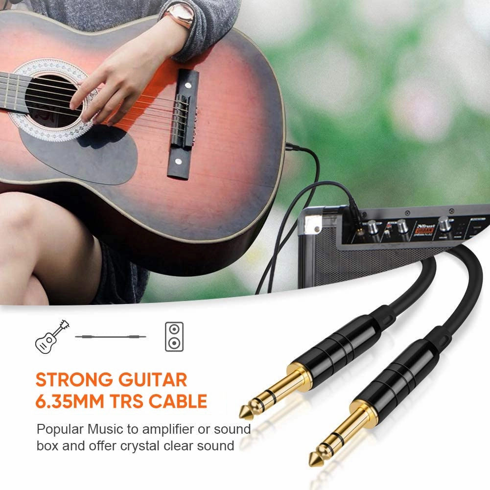 CableCreation 1/4’’ TRS Cable, [2-Pack 33FT] 1/4 Inch to 1/4 Inch 6.35mm Balanced Stereo Audio Cable for Studio Monitors,Mixer,Yamaha Speaker/Receiver,Black