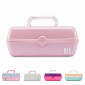 Caboodles Pretty in Petite Makeup Box, Pink Sparkle, 2 Swivel Trays,