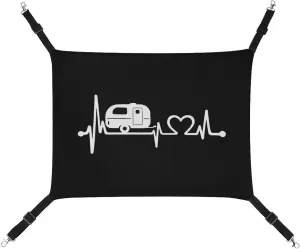 Camper Life Heart Beat Cat Hanging Hammock Soft Breathable Pet Cage Dog Hammock with Adjustable Straps and Metal Hooks