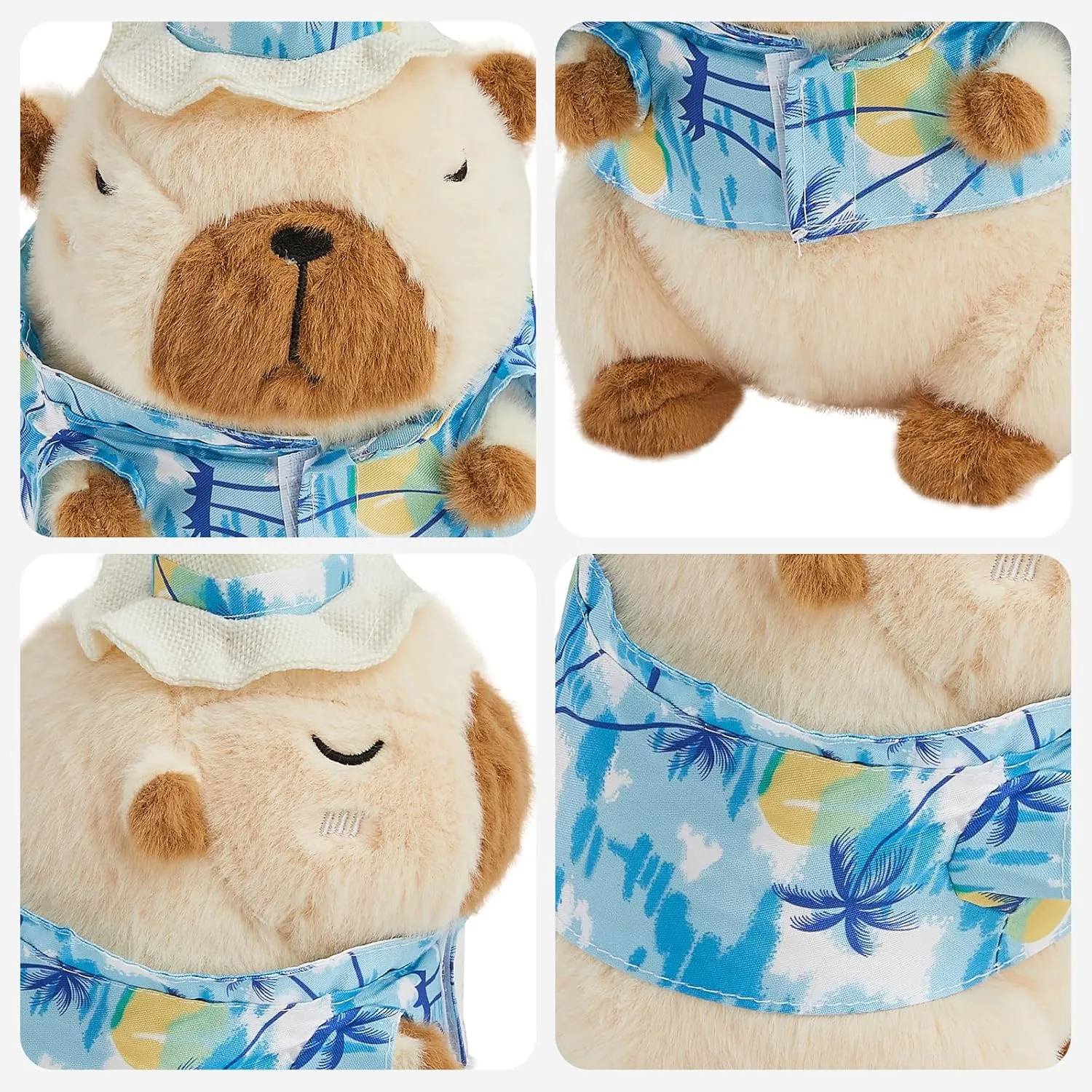 Capybara Plush Toy- Adorable 10'' Capybara Stuffed Animal for Kids and Boys- Soft and Cute Capibara Plushie Pillow Doll Gift (Blue)
