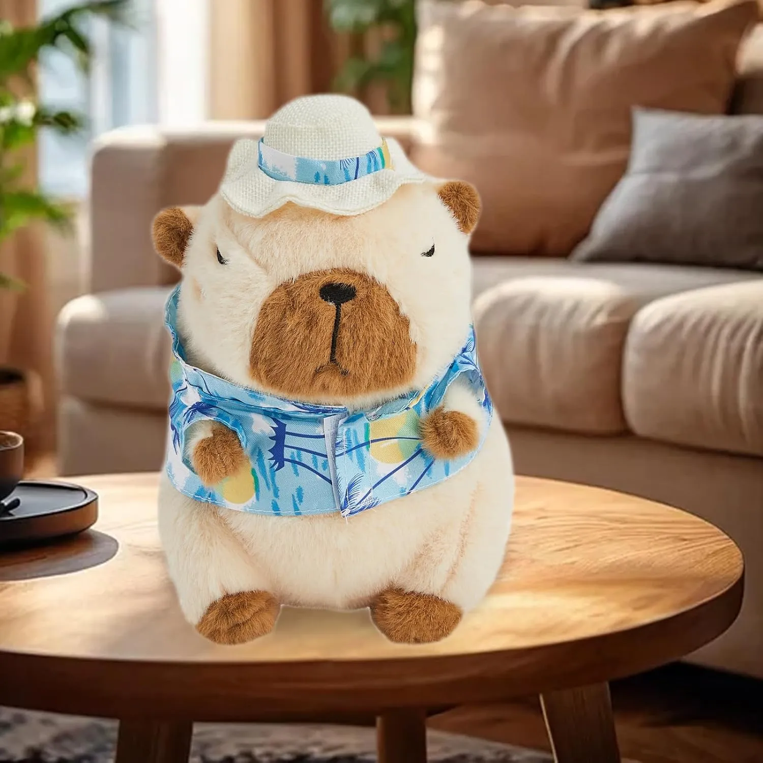 Capybara Plush Toy- Adorable 10'' Capybara Stuffed Animal for Kids and Boys- Soft and Cute Capibara Plushie Pillow Doll Gift (Blue)