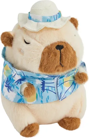 Capybara Plush Toy- Adorable 10'' Capybara Stuffed Animal for Kids and Boys- Soft and Cute Capibara Plushie Pillow Doll Gift (Blue)