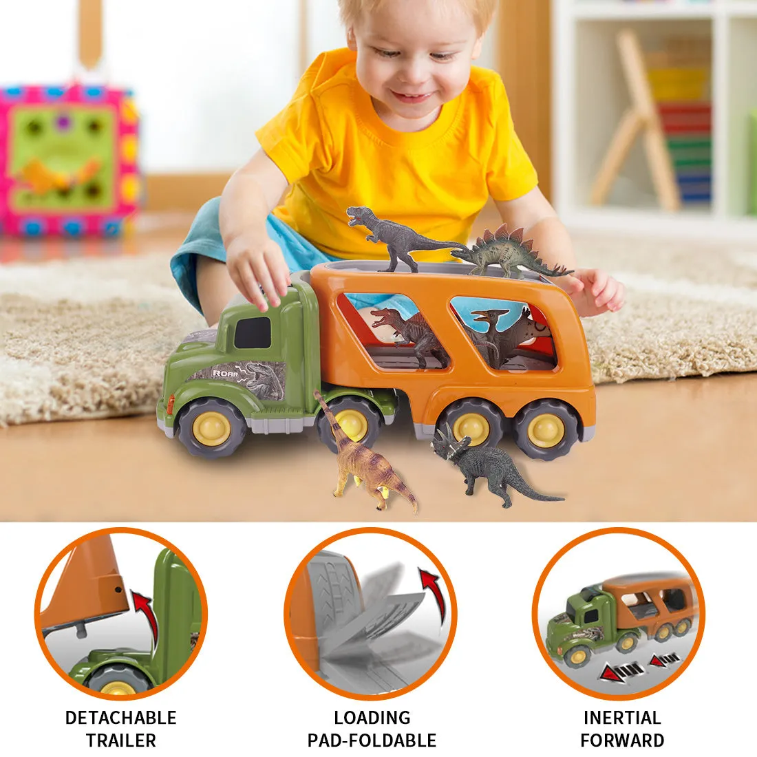 Car Transport Truck with Sound and Light
