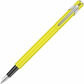 Caran d'Ache Fountain Pen, F, Fine Point, 849 0841-470, Fluorescent Yellow, Dual Use, Genuine Imported