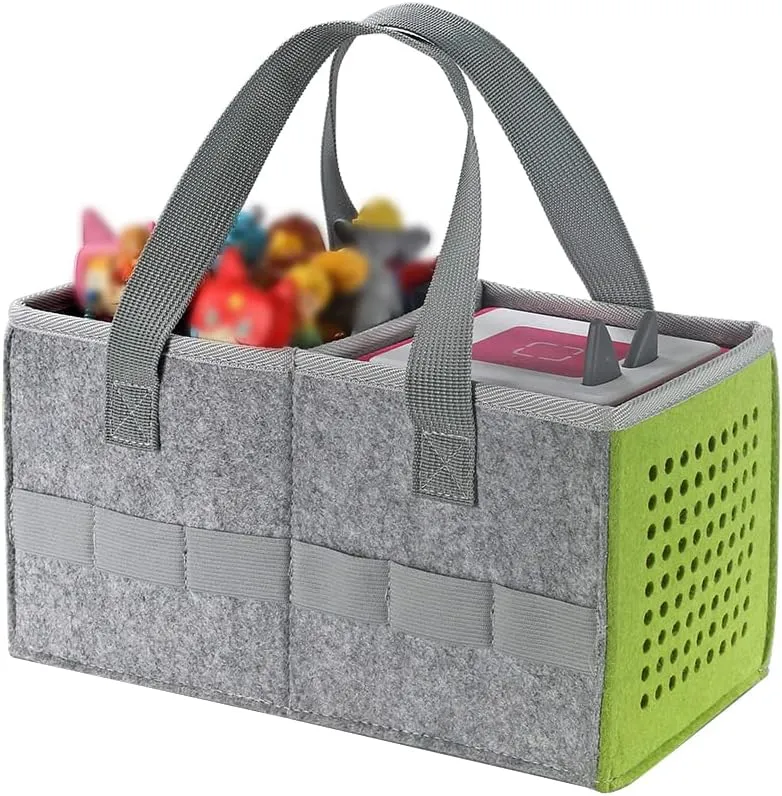 Carry Case Compatible With Toniebox Starter And Tonies Figurines, Home Outdoor Hand Bag For Tonies Audio Player and Dolls, Large Space For Audio Accessories (Green)