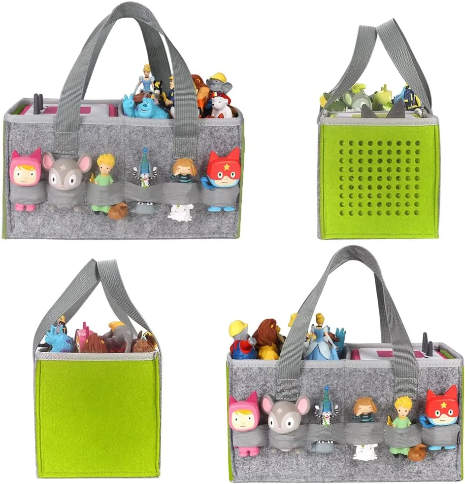 Carry Case Compatible With Toniebox Starter And Tonies Figurines, Home Outdoor Hand Bag For Tonies Audio Player and Dolls, Large Space For Audio Accessories (Green)