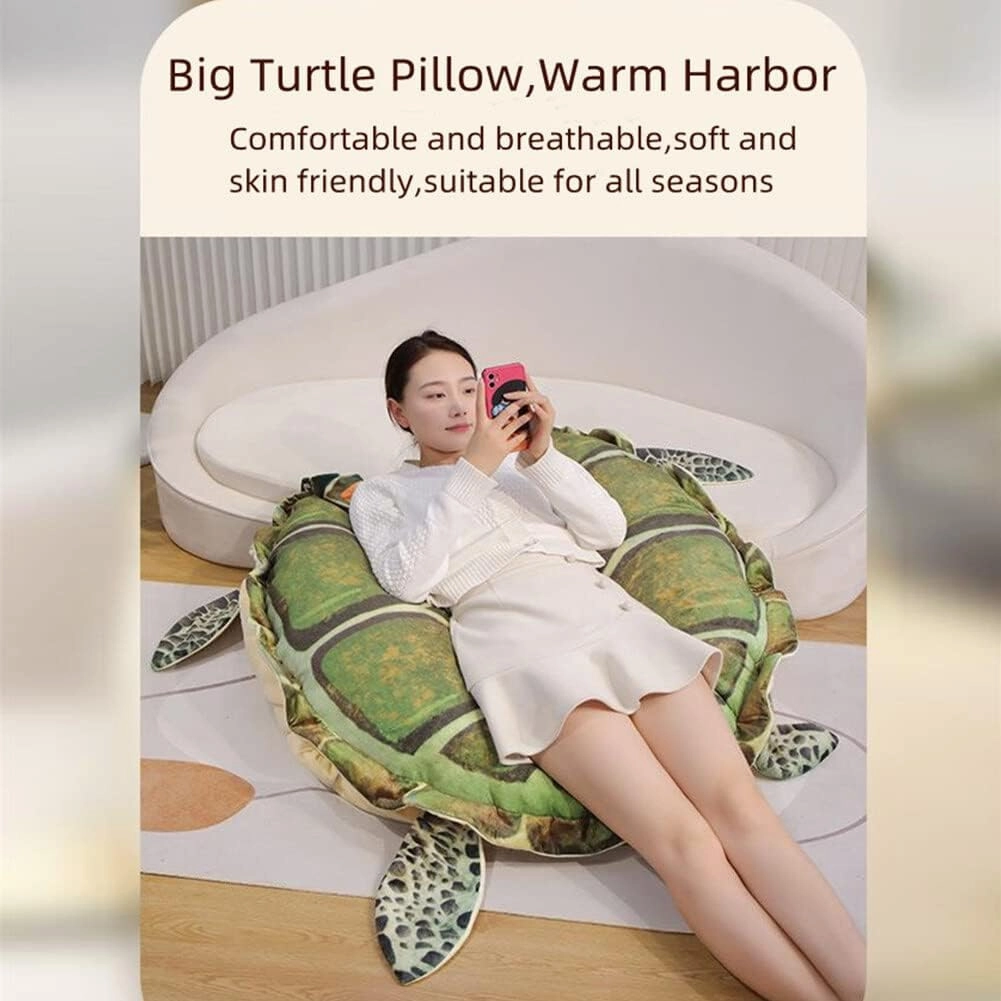 CARTBAE Creative Wearable Turtle Shell Pillows Soft and Breathable Plush Toy Party Cosplay Stuffed Animal, 39.3 inches