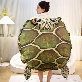 CARTBAE Creative Wearable Turtle Shell Pillows Soft and Breathable Plush Toy Party Cosplay Stuffed Animal, 39.3 inches