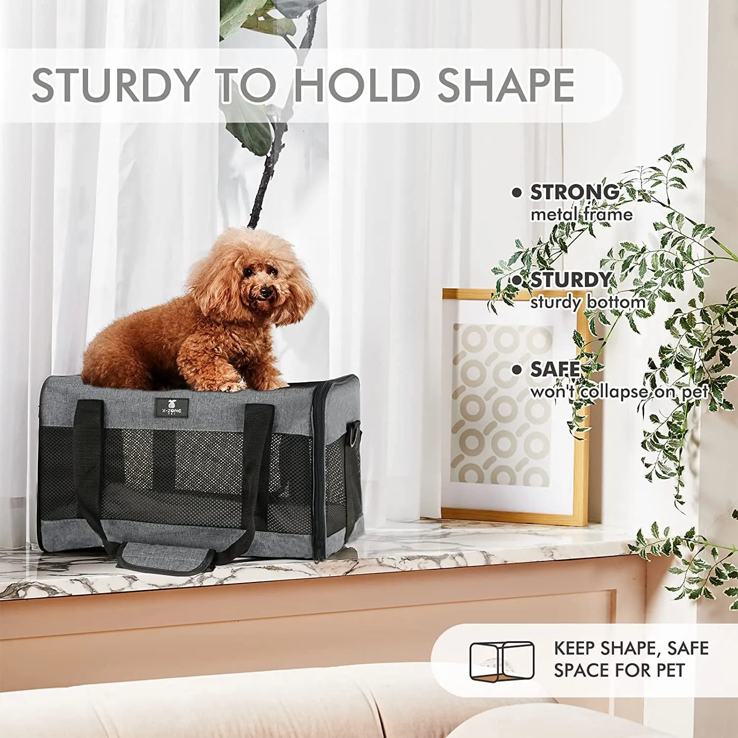 Cat Carrier Dog Carrier Pet Carrier for Small Medium Cats Dogs Puppies of 15 Lbs,Airline Approved Soft Sided Pet Travel Carrier,Dog Carriers for Small Dogs - Black Grey Purple Blue Brown