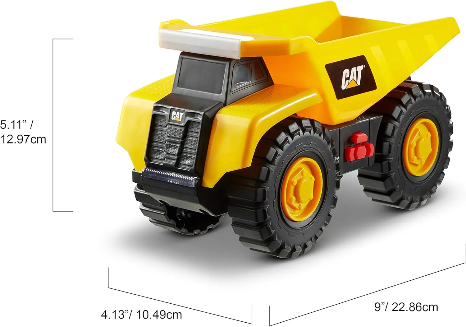 CAT Construction Toys, Cat Construction Tough Machines Toy Dump Truck, 10" w/Realistic Lights & Sounds, Rumbling Action, Movable Parts & Sturdy Plastic Construction