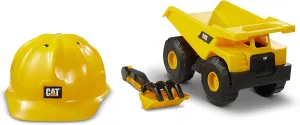 CAT Construction Toys, Dump Truck Set with CAT Hard Hat and Sand Tools, Outdoor Toys for Kids Ages 3 