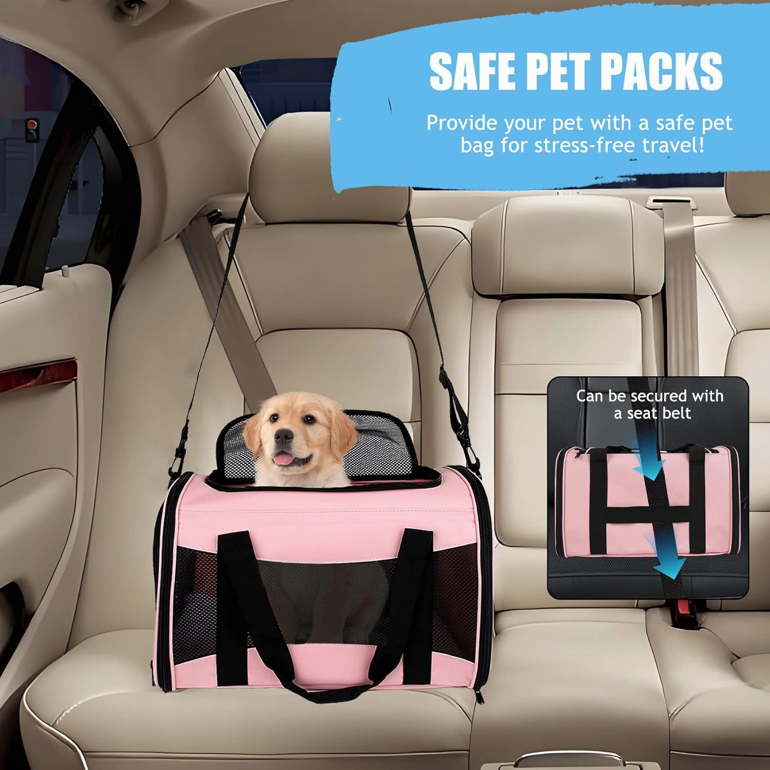 Cat Carriers Soft-Sided,Pet Carrier for Small Cats Dogs Puppies up to 1-15 LBS,TSA Airline Approved, (Medium,Pink)