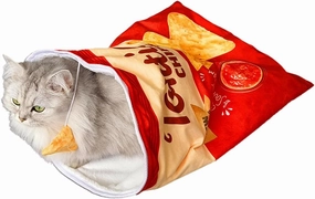 Cat Play Tunnel Toy Bed Cat Crinkle Bag Collapsible Tunnel Crinkle Sack Bag Indoor Interactive Toys with Crumpled Paper Folding Ring Paper Self High Fun (Tomato and Corn Flakes)