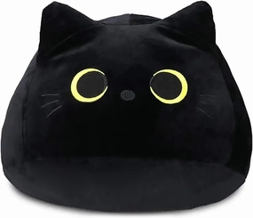 Cat Stuffed Animal Toy Pillow, Soft Plush Pillow, Black Cat Plush Toy, Gifts for Boys Girls Kids (40cm/15.7in)