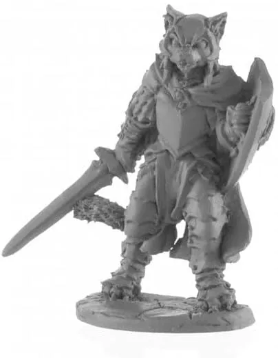 Catfolk Paladin Miniature 25mm Heroic Scale Figure Dark Heaven Legends Reaper Miniatures