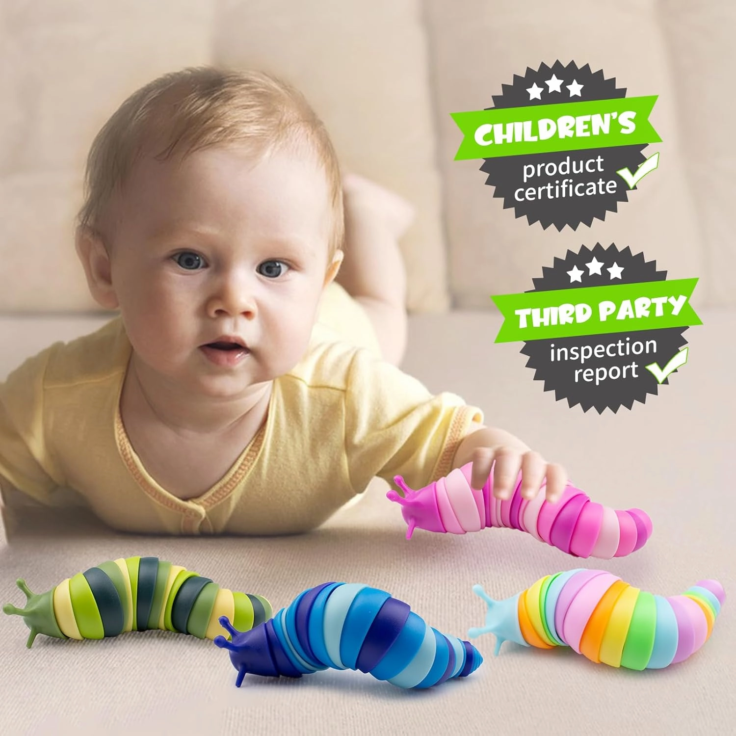Cevioce 8 PCS Fidget Toys Slug for Adults Anxiety Sensory Toys for Party Favors Toddler Fidget Toys Age 3-4 ADHD Autism Toys for Anxiety Stress Easter Basket Stuffers Gifts for Boys Girls