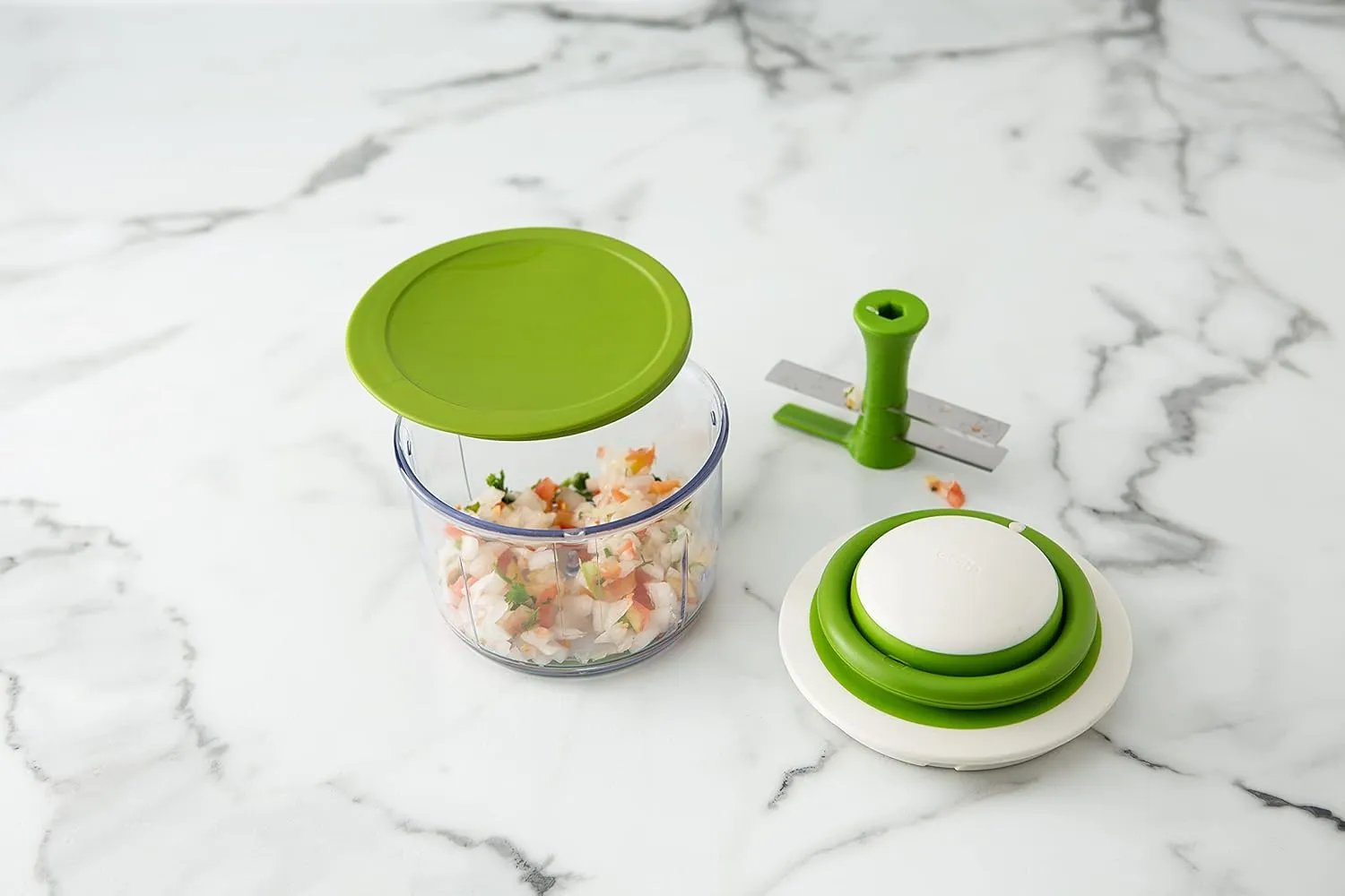 Chef'n VeggiChop Hand-Powered Food Chopper (Arugula), 5.5" x 5.5" x 5"