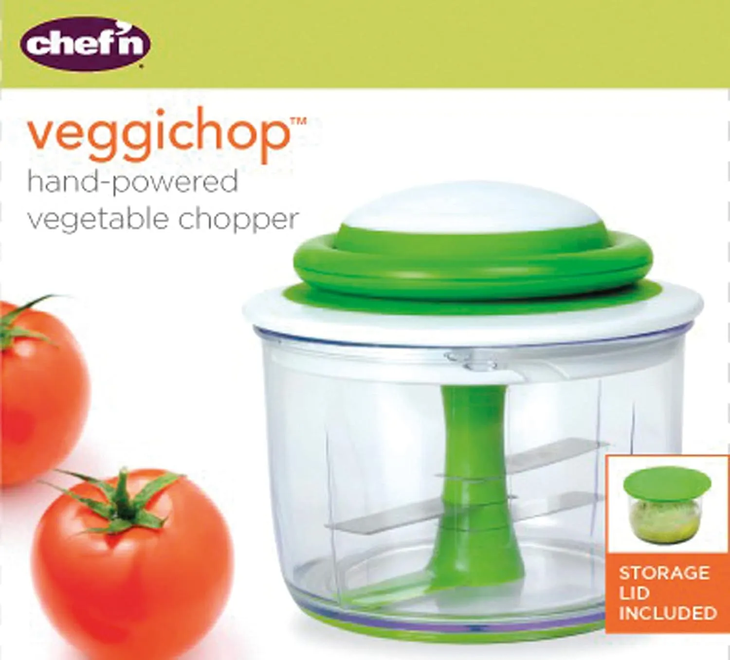 Chef'n VeggiChop Hand-Powered Food Chopper (Arugula), 5.5" x 5.5" x 5"