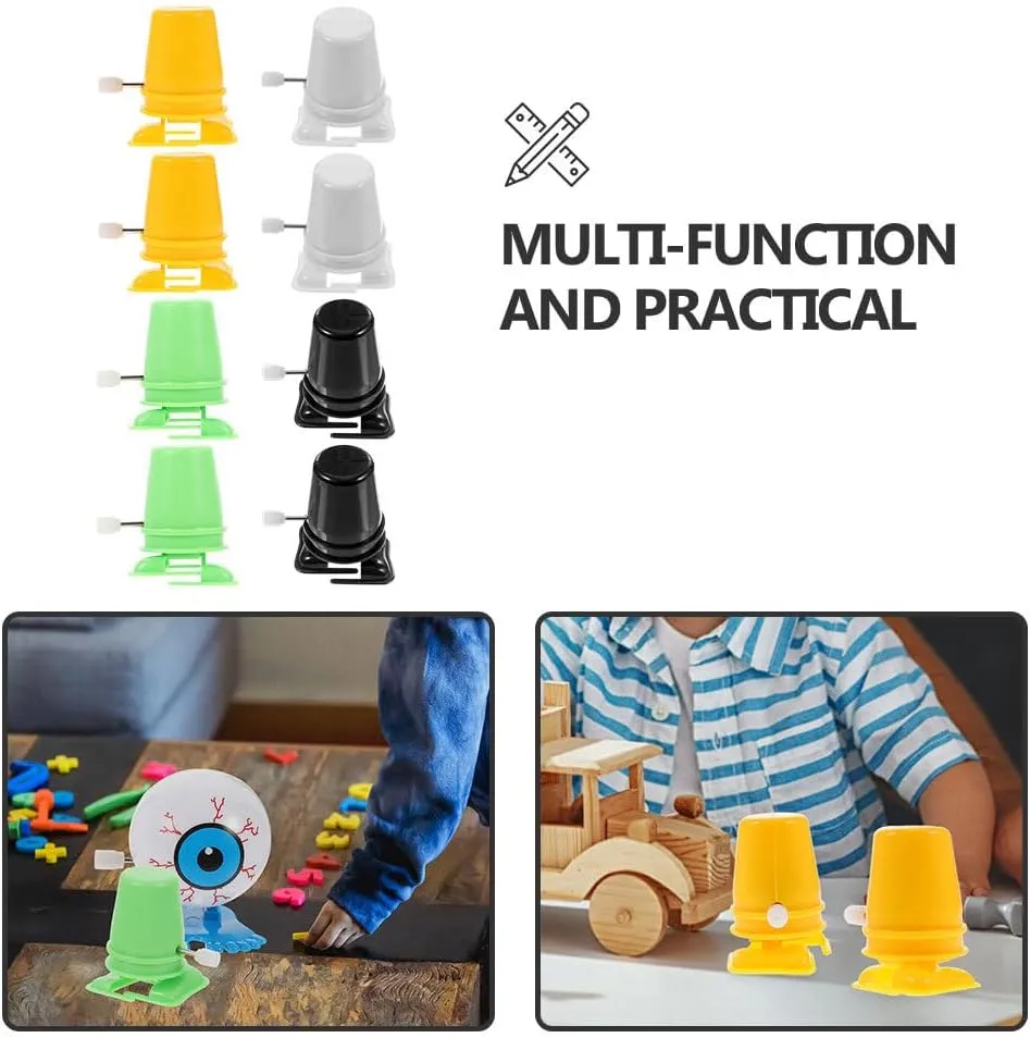 Clockwork Walking Movement Toy Rewinding Part Walking Feet Crafts Base Replacement Movement Spring 24Pcs Wind-up Robot Plastic