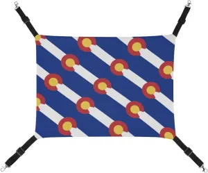 Colorado Flag Cat Hanging Hammock Soft Breathable Pet Cage Dog Hammock with Adjustable Straps and Metal Hooks, style, 202403255