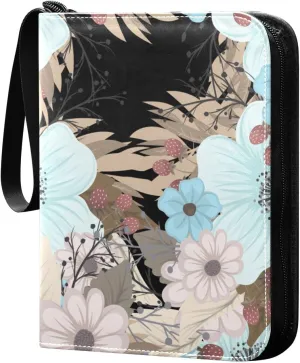 Colorful-floral-pattern Trading Card Protectors Holder Collectible Album for Sports Card Collection Storage 400 pockets Game Card Binder, JDJSDJJJ823158