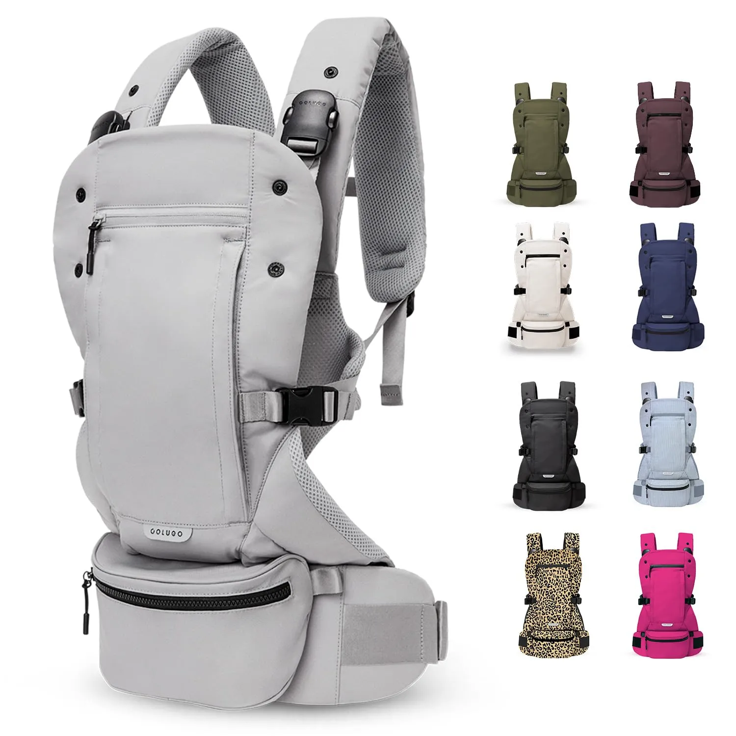 Colugo Baby Carrier - Baby Carrier Newborn to Toddler, Toddler Carrier, Adjustable, Lightweight, Breathable Carrier for Newborn to 33 Pounds (Cool Grey)