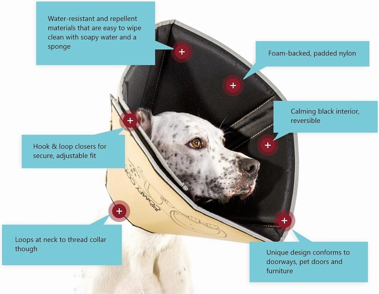 Comfy Cone Pet Cone for Dogs, Cats, X-Large, Black - Comfortable Soft Dog Cone Collar Alternative for After Surgery, Wound Care, Spay, Neuter - Dog and Cat Recovery Elizabethan-Collar
