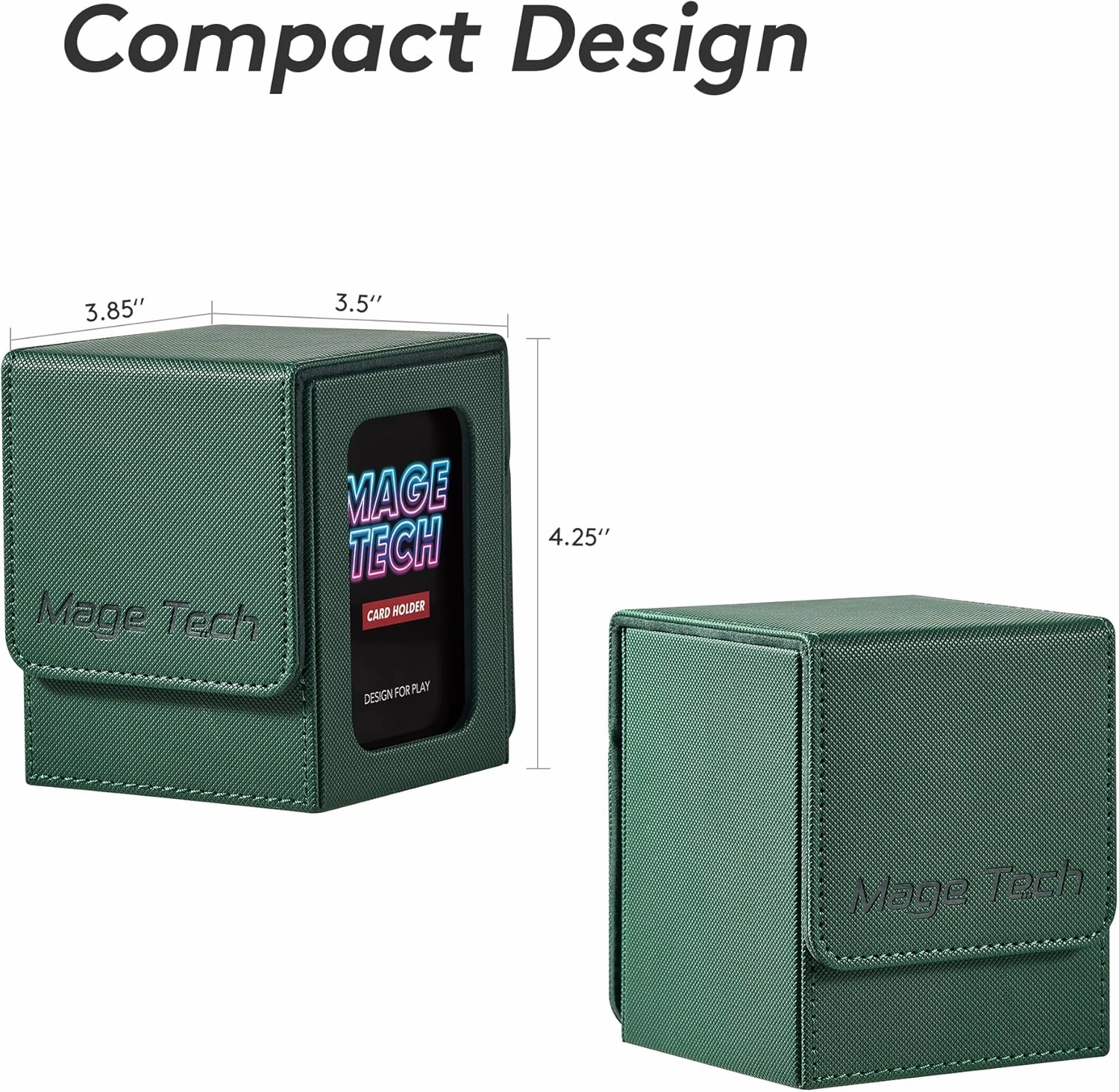 Commander Deck Box Lite - Card Display with Mini Snap Card Holder & Removable Cover, Fits 100  Single-Sleeved Cards, Ideal for MTG, PTCG, OPCG, SWU & More (Green)