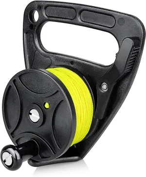 Compact 150ft Scuba Dive Reel Kayak Anchor with Thumb Stopper for Safety Underwater Diving Snorkeling