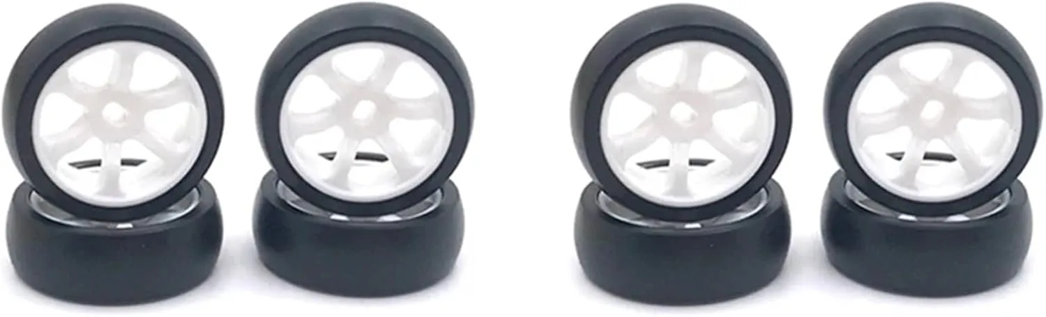 Compatible with Wltoys 284131 K969 K989 P929 for Mini-Z for Mini-Q 8Pcs Hard Plastic Drift Tire Tyre Wheel 1/28 RC Car Upgrades Parts RC Wheel Tires