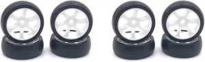 Compatible with Wltoys 284131 K969 K989 P929 for Mini-Z for Mini-Q 8Pcs Hard Plastic Drift Tire Tyre Wheel 1/28 RC Car Upgrades Parts RC Wheel Tires