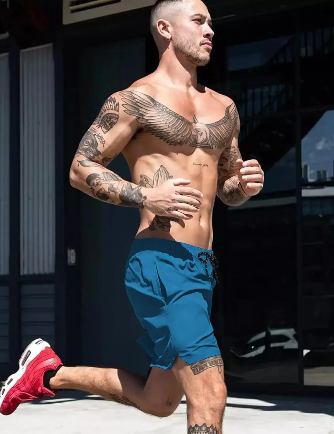 COOFANDY Men Swim Trunk with Compression Liner 2 in 1 Swimwear Bathing Suit Quick Dry Board Short