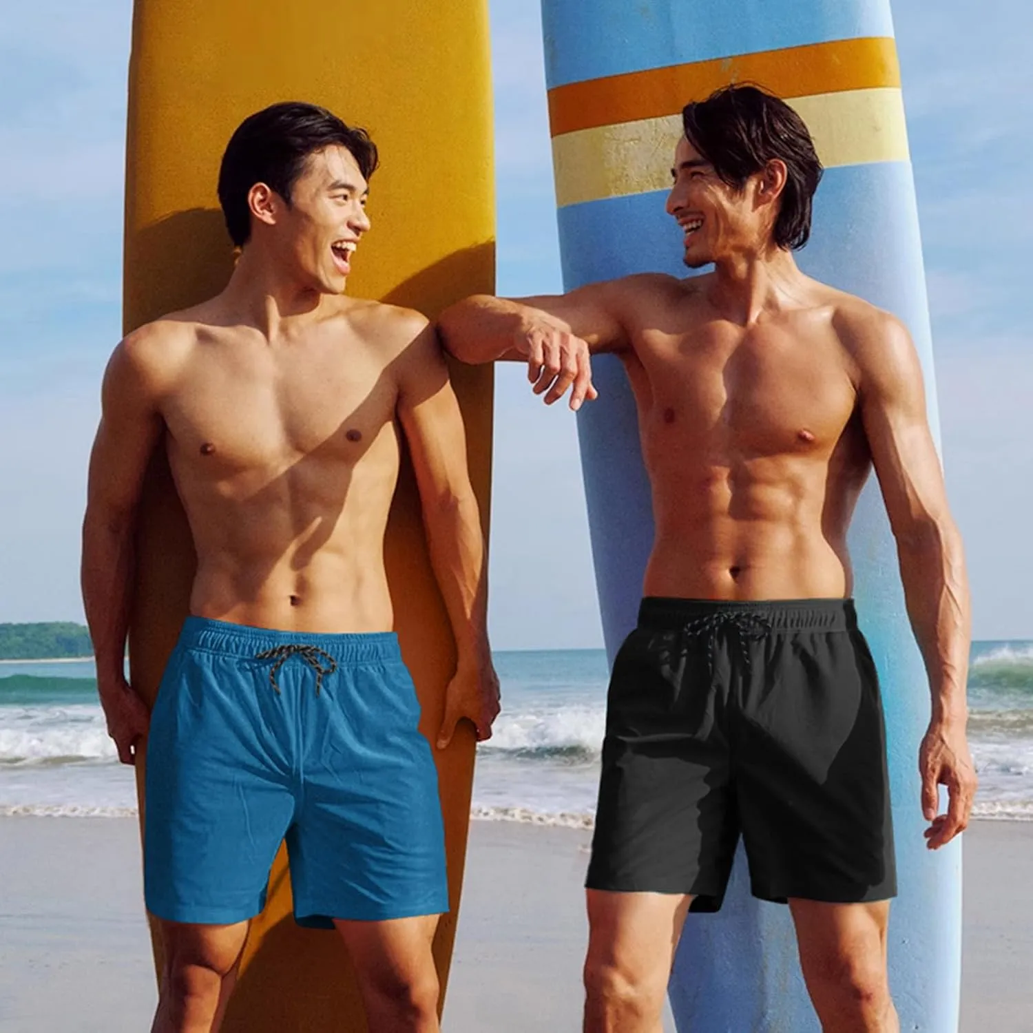 COOFANDY Men Swim Trunk with Compression Liner 2 in 1 Swimwear Bathing Suit Quick Dry Board Short