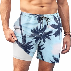 COOFANDY Men Swim Trunk with Compression Liner 2 in 1 Swimwear Bathing Suit Quick Dry Board Short