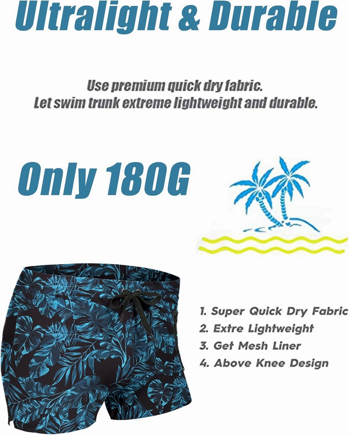 COOFANDY Mens Swim Trunks Swimwear Bathing Suit Swim Brief Square Leg Board Short S-3XL